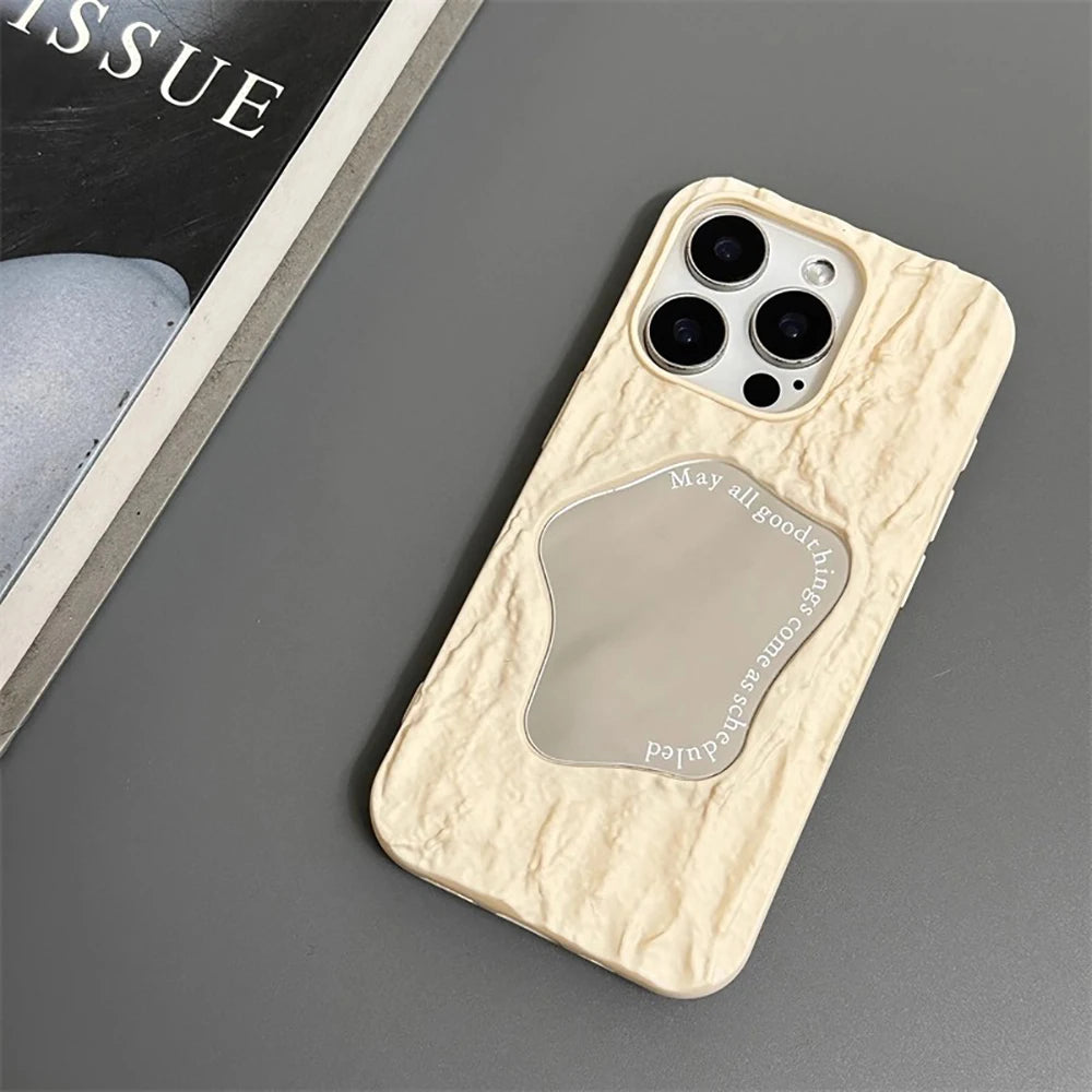 Rock Pattern Makeup Mirror Rose Phone Case