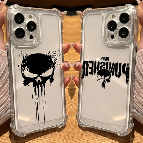 The Punisher Marvel Clear Case For iPhone Shockproof Phone Cover