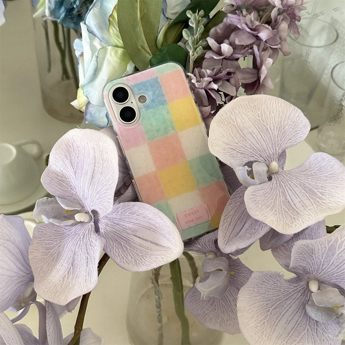 Luxury Colorful Big Square Grid Phone Case