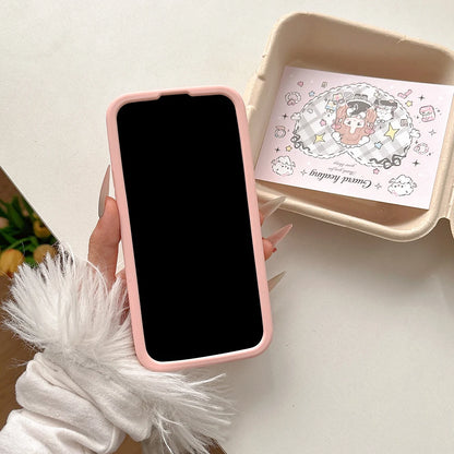 Kawaii Summer Fruit Floral Peach Bracket Soft Silicone Case