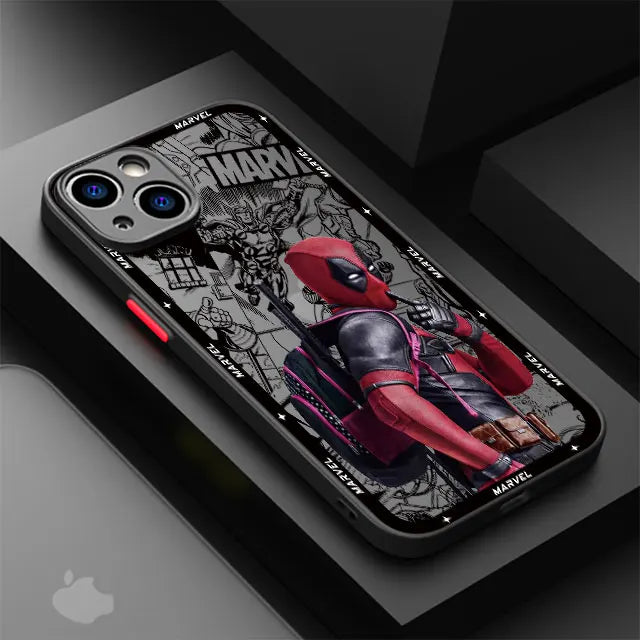 Marvel Deadpool Case For iPhone Matte Cover Luxury Clear Hard