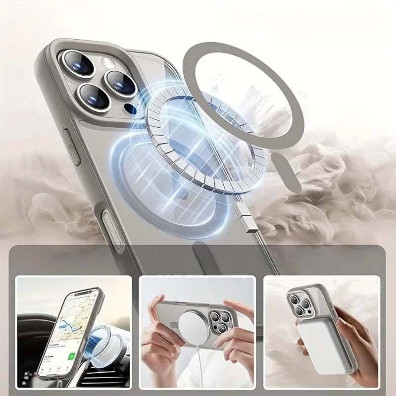 Luxury For Magsafe Magnetic Wireless Charge Case For iPhone Transparent PC Hard Back Cover