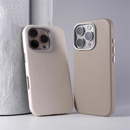 Luxury Business Lychee Texture Leather Shockproof Case For iPhone