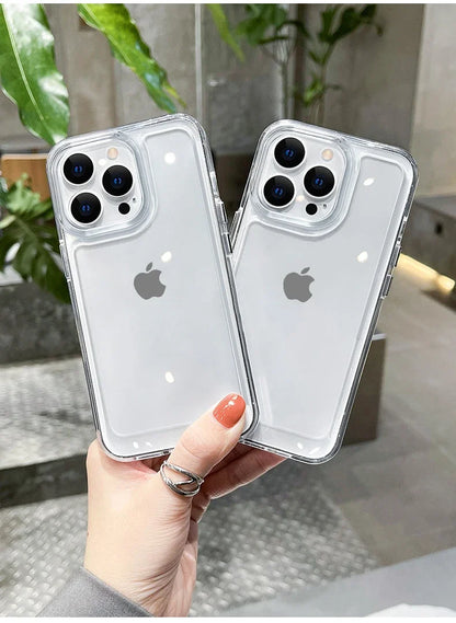 Luxury Silicone Transparent Shockproof Armo Case For iPhone Clear Protection Cover