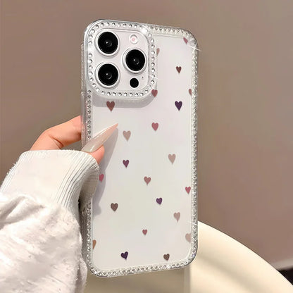 INS Polka Dot Glitter Clear Phone Case For iPhone