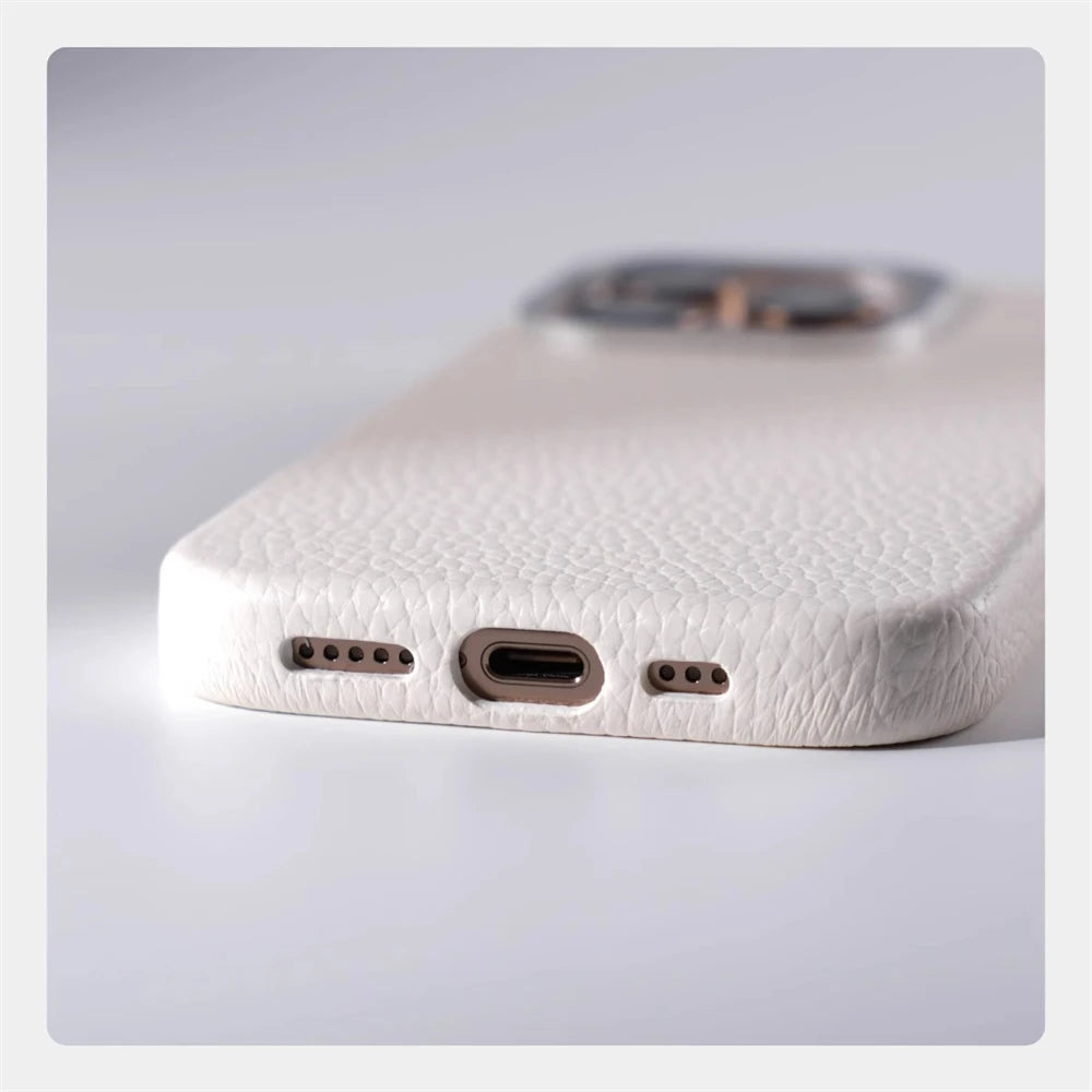 Luxury Business Lychee Texture Leather Shockproof Case For iPhone