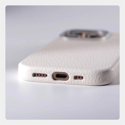 Luxury Business Lychee Texture Leather Shockproof Case For iPhone