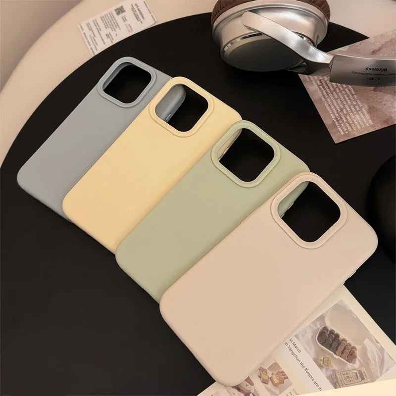 Dopamine Inspired Silicone Solid Color Simple Fashion Phone Case For iPhone Back Cover