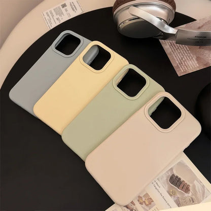 Dopamine Inspired Silicone Solid Color Simple Fashion Phone Case For iPhone Back Cover