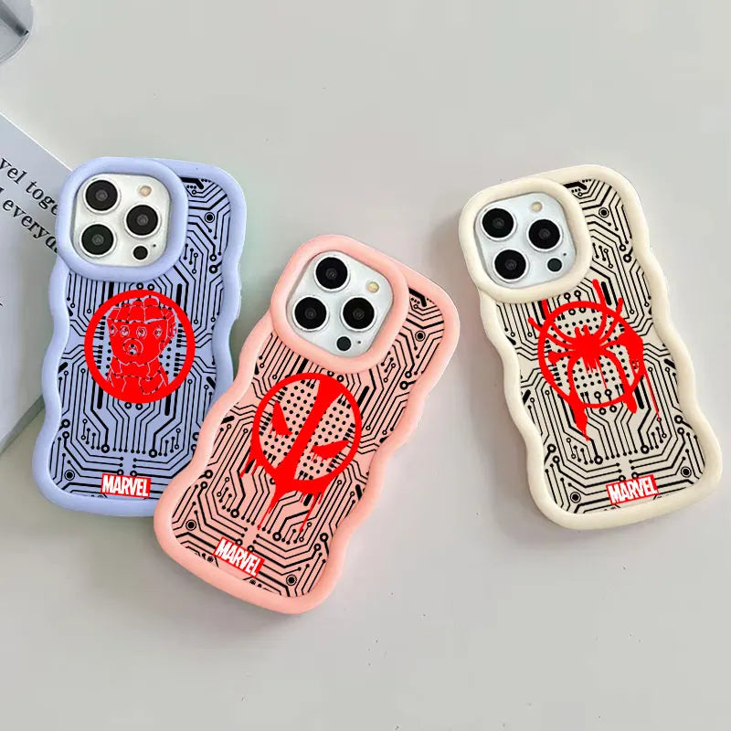 Marvel Deadpool Spider Man Miles Morales Candy Color Phone Case For iPhone