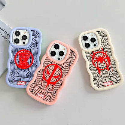 Marvel Deadpool Spider Man Miles Morales Candy Color Phone Case For iPhone