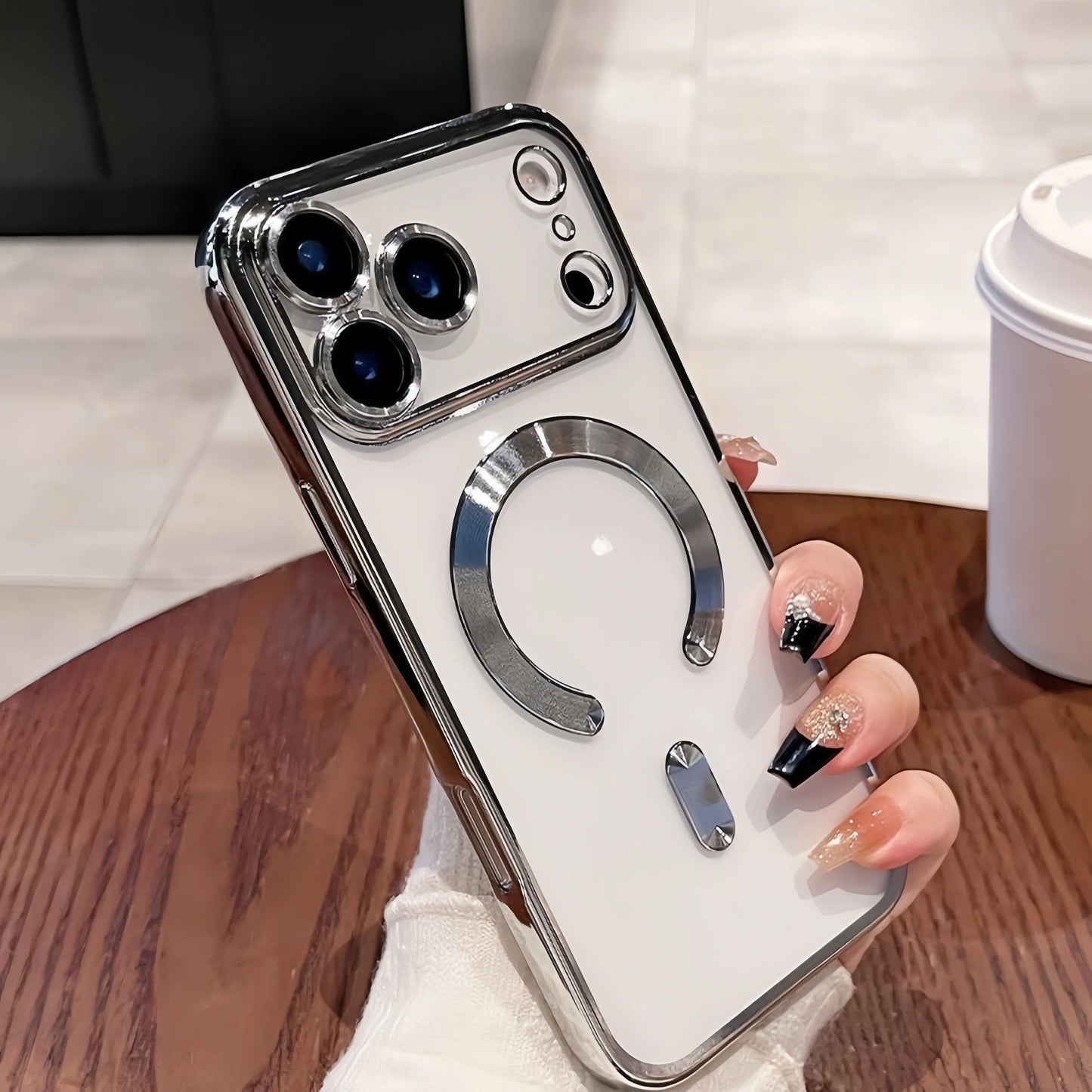 Soft TPU Clear Magnetic Case with Camera Protection For iPhone