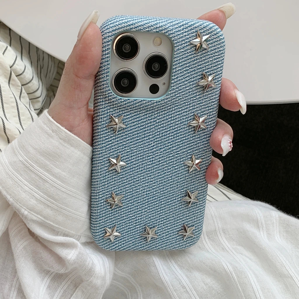 Cowboy Metal Star Leather Shockproof Case For iPhone