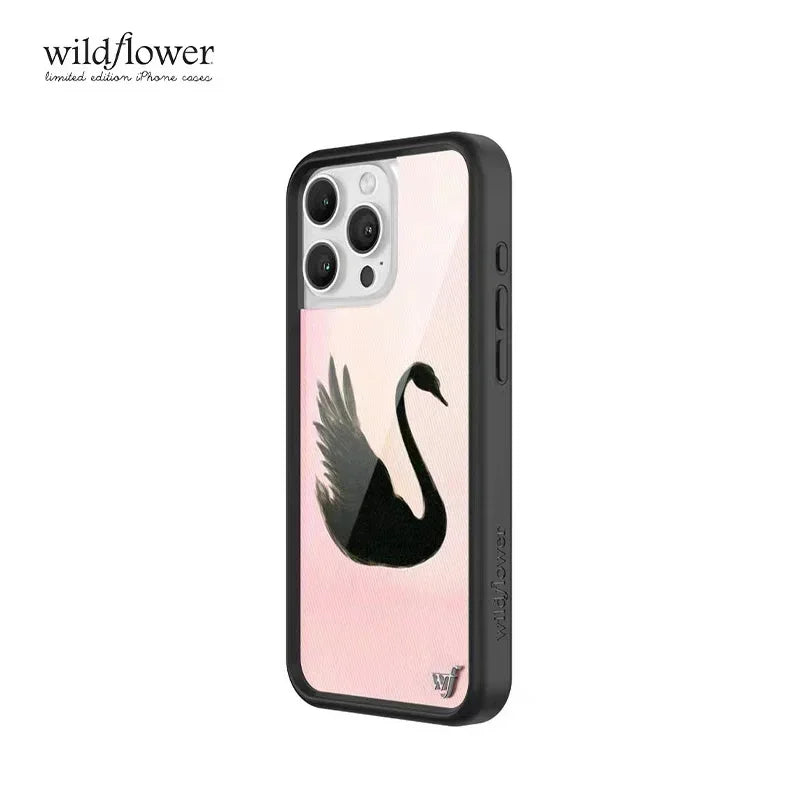 Wildflower 3D Black Swan Phone Case For iPhone