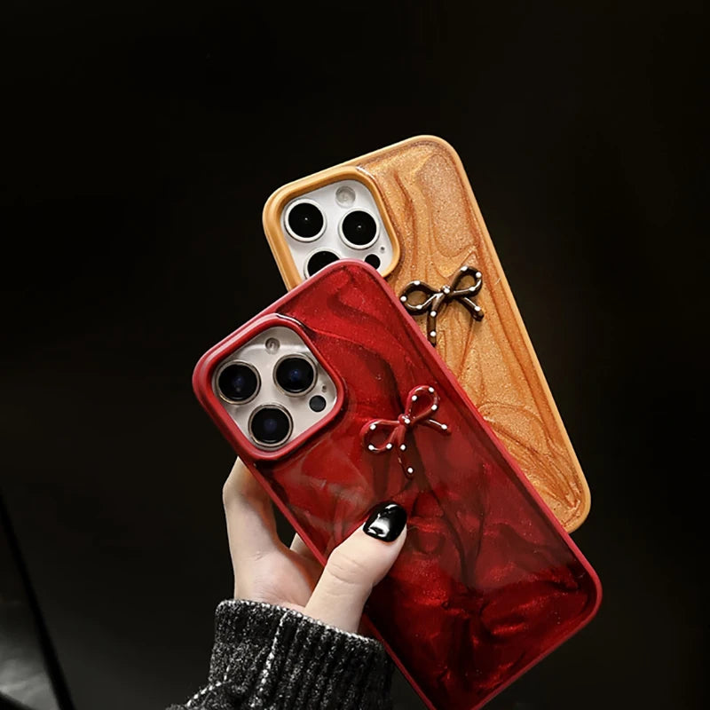 Fashion Polka Dot Bowknot Glitter Phone Case