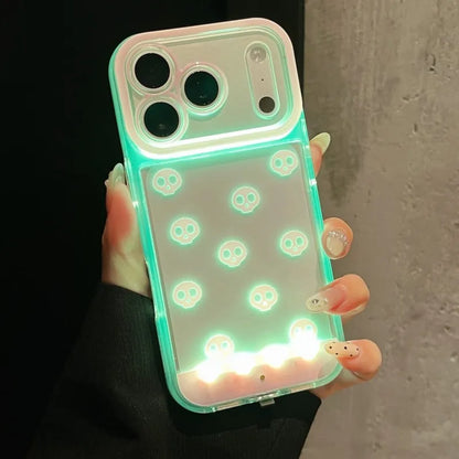 Gothic Luminous Skull LED Light Up Phone Case For iPhone