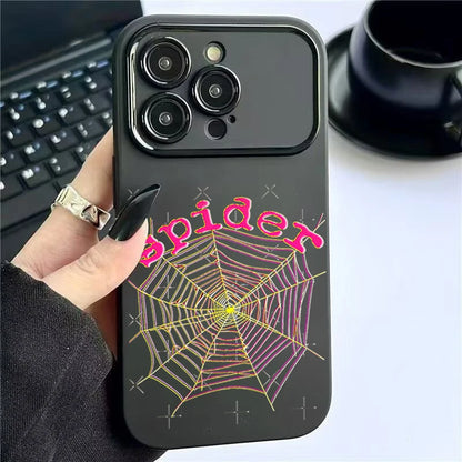 Trendy Pink Spider Letter Phone Case For iPhone