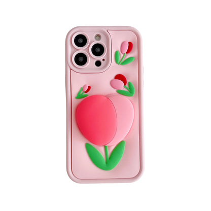Cartoon Flower Tulip Soft Silicone Mobile Phone Case