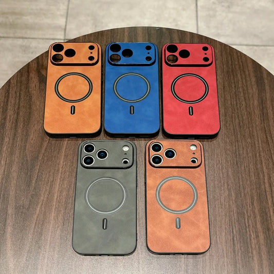 Magnetic Leather Case For iPhone Cover Magnet