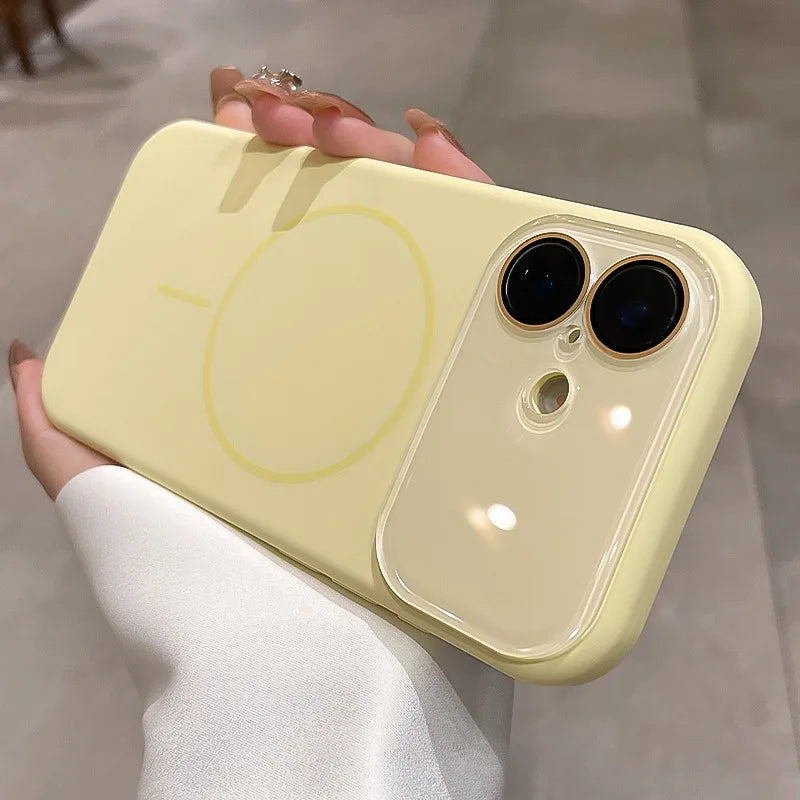 MagSafe Liquid Silicone iPhone Case With Crystal Lens Protection