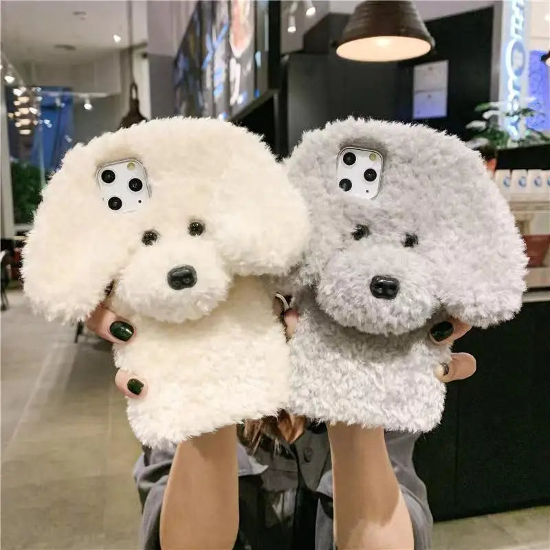 3D Teddy Dog Fluffy Phone Case