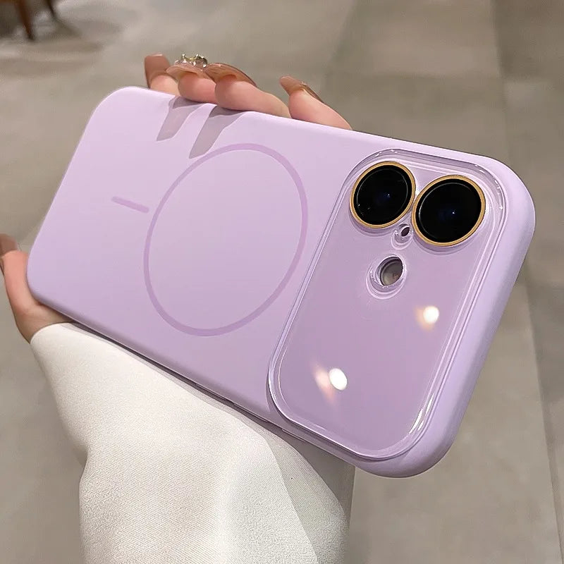 MagSafe Liquid Silicone iPhone Case With Crystal Lens Protection