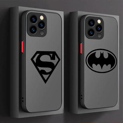Marvel Cool Batman Spider Man Logo Matte Case For iPhone