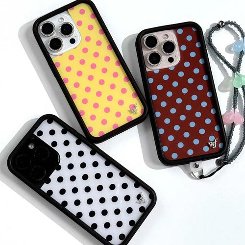 Wildflower Luxury Polka Dots Phone Case For iPhone