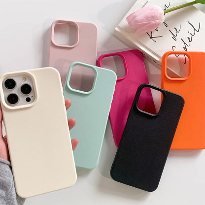 Leather Shockproof Soft TPU Phone Case For iPhone