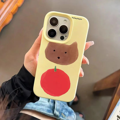 Cartoon Tomato Kitten Candy Color Compatible Phone Case
