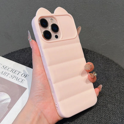 Cute Cartoon 3D Cat Ears Soft Phone Case For iPhone