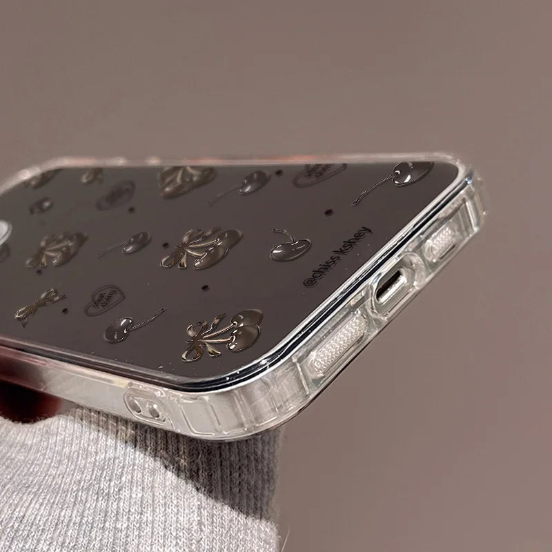 Cute Cherry Mirror Phone Case For iPhone