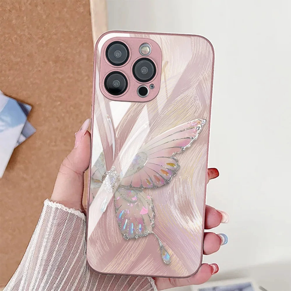Tempered Glass Phone Case For iPhone