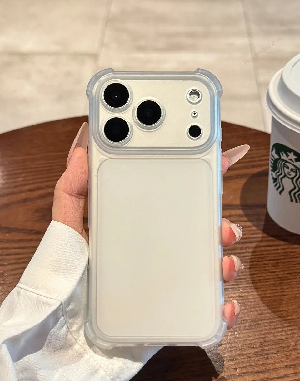 Matte Translucent Airbag Shockproof Phone Case For iPhone