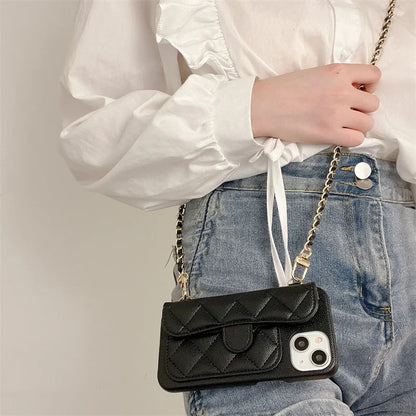 PU Leather Crossbody Lanyard Wallet With Card Holder Phone Case For iPhone Shockproof Cover