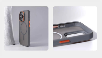 Luxury Matte Translucent MagSafe iPhone Case – Magnetic Shockproof Cover