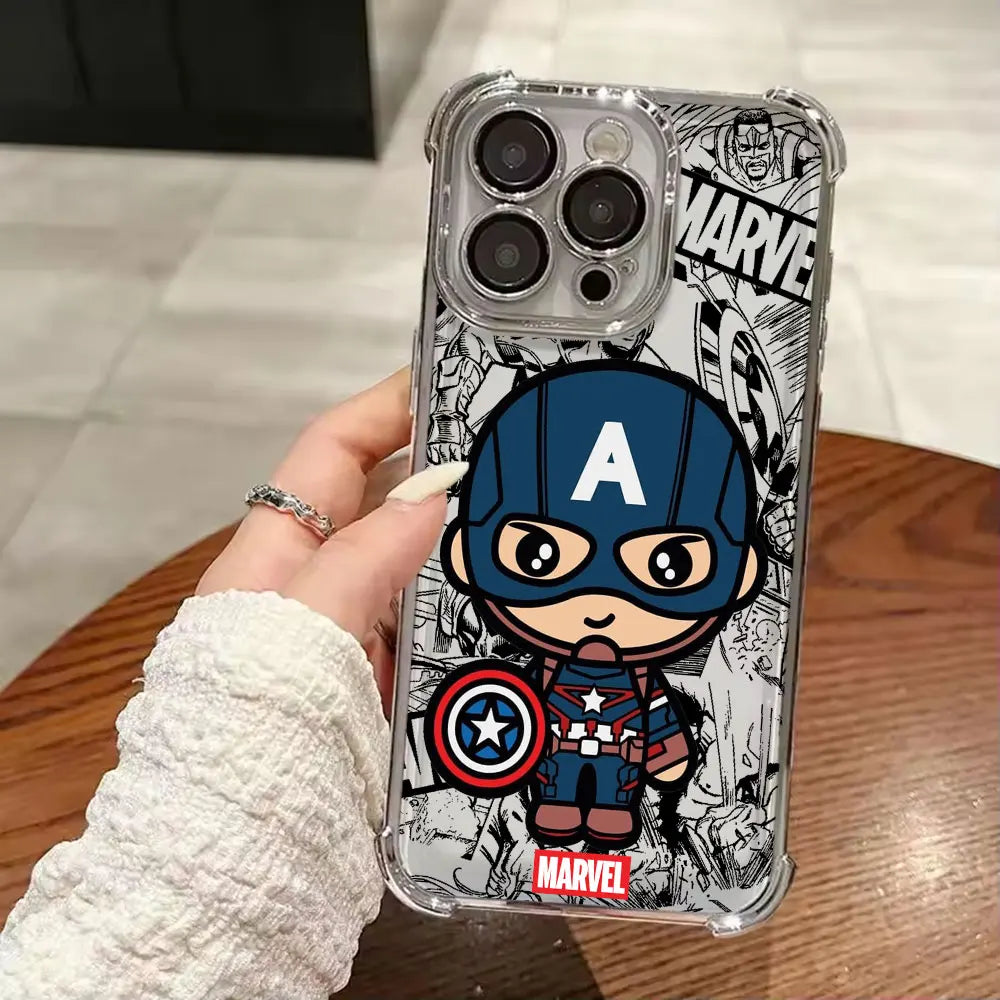 Marvel Cartoon Venom Iron Man Hulk Shockproof Case For iPhone