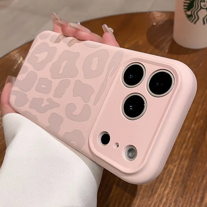 Leopard Liquid Silicone iPhone Case with Camera Control
