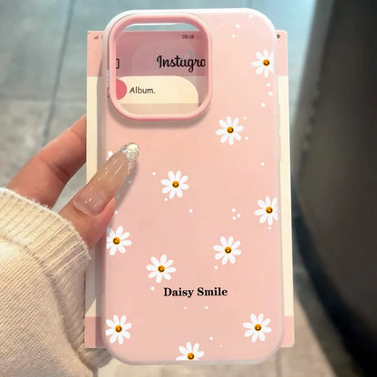 For iPhone Case Plus Luxury Daisy Flower Cover