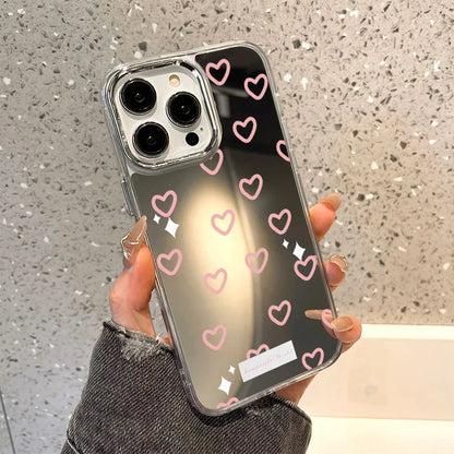 Love Heart Mirror Phone Case For iPhone