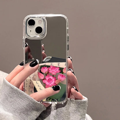 Rose Flower Mirror Phone Case For iPhone