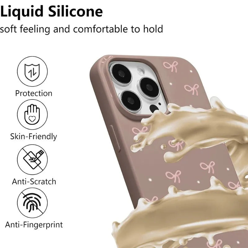 Pink Bow Case With Adjustable Strap For iPhone