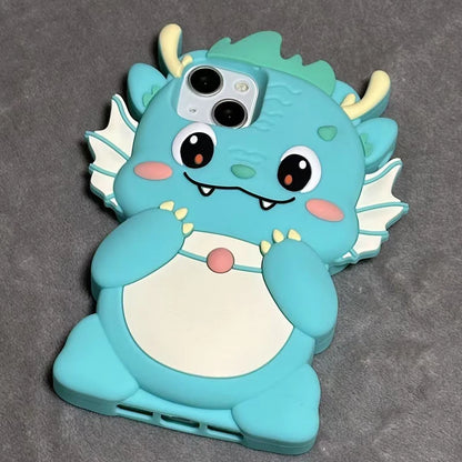 Kawaii 3D Cartoon Big Dinosaur Phone Case