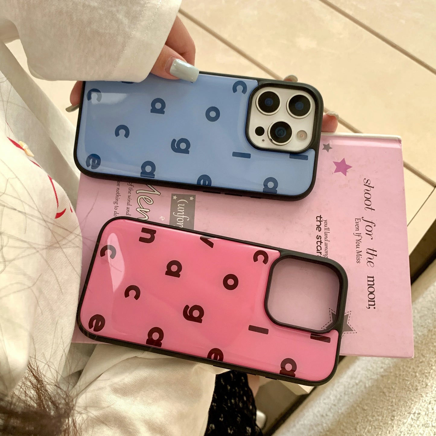 Pure Color Simplicity English Letters Shockproof Phone Case