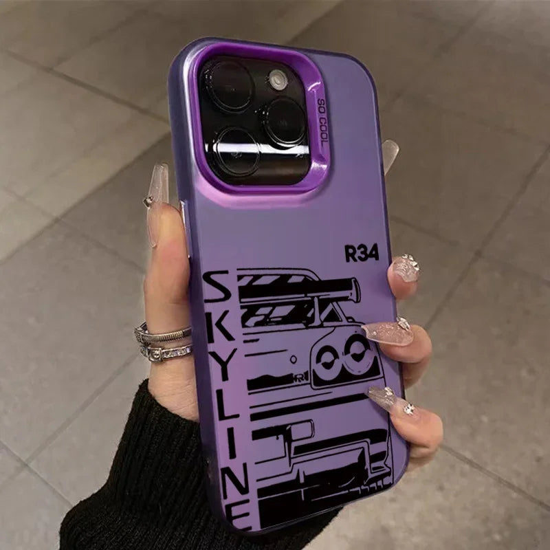 Cool Car Design Phone Case For iPhone Laser Silver Cover