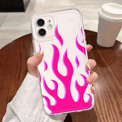 Beautiful Blue Flame Clear Cover Phone Case