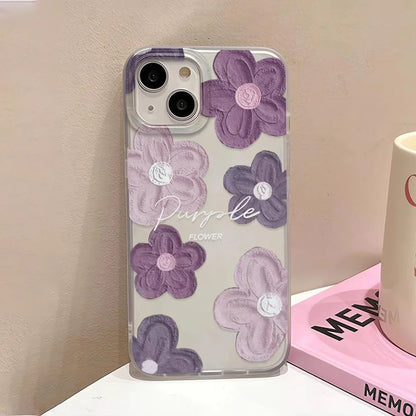 Oil Painting Flower Phone Case For iPhone