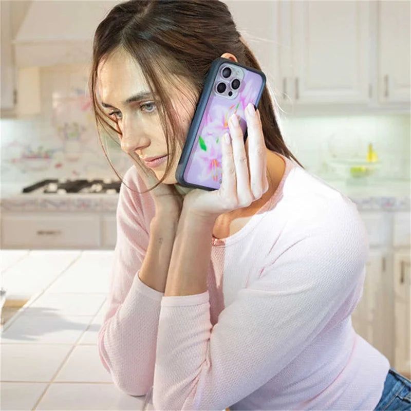 Wildflower Pink Sweet Lily Flower Phone Case For iPhone