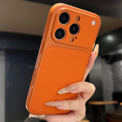 Business Lychee Leather Case For iPhone