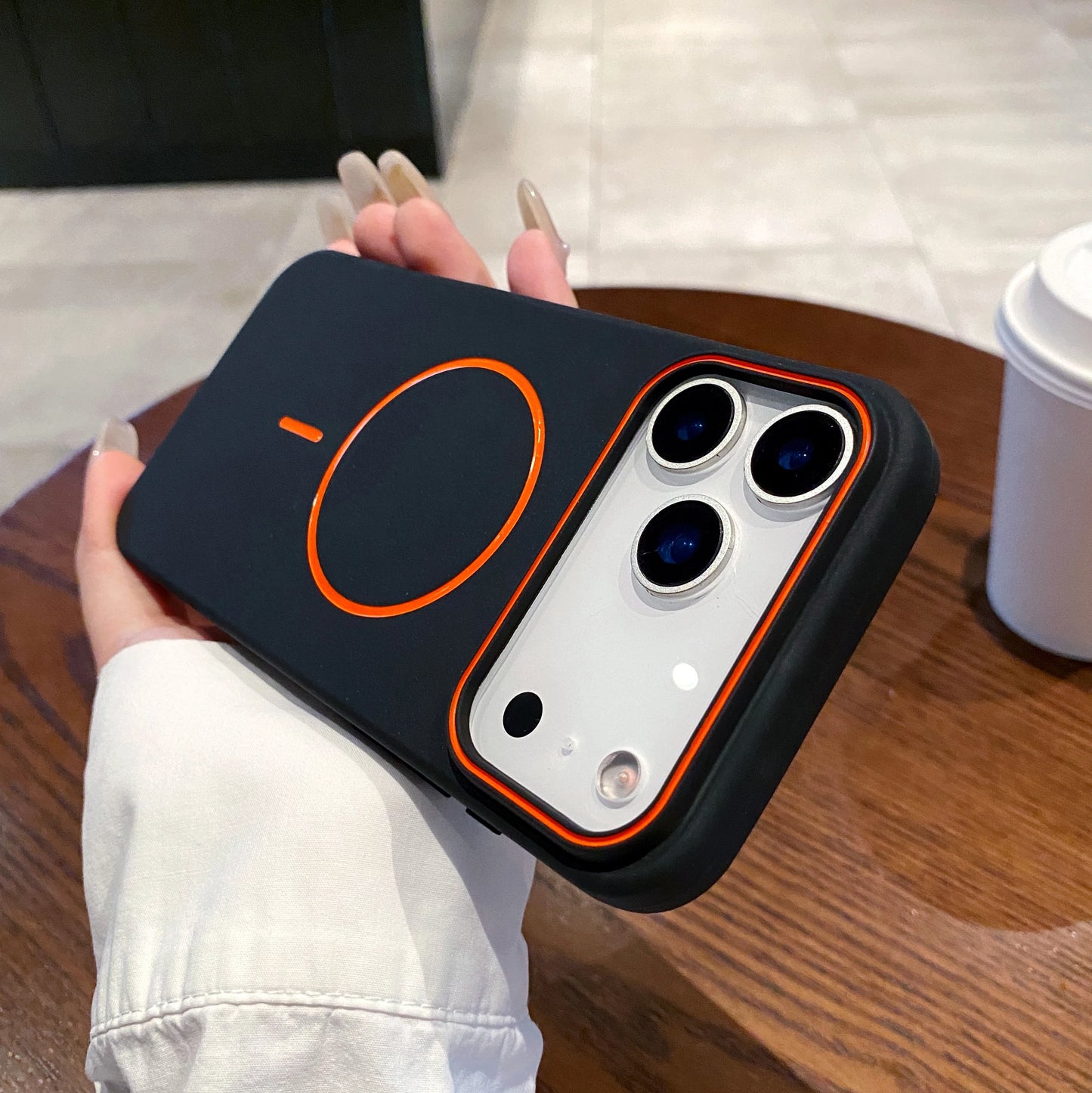 Ultrathin Simple For Magnetic Phone Case For iPhone Wireless Charging Soft Matte Phone Cover